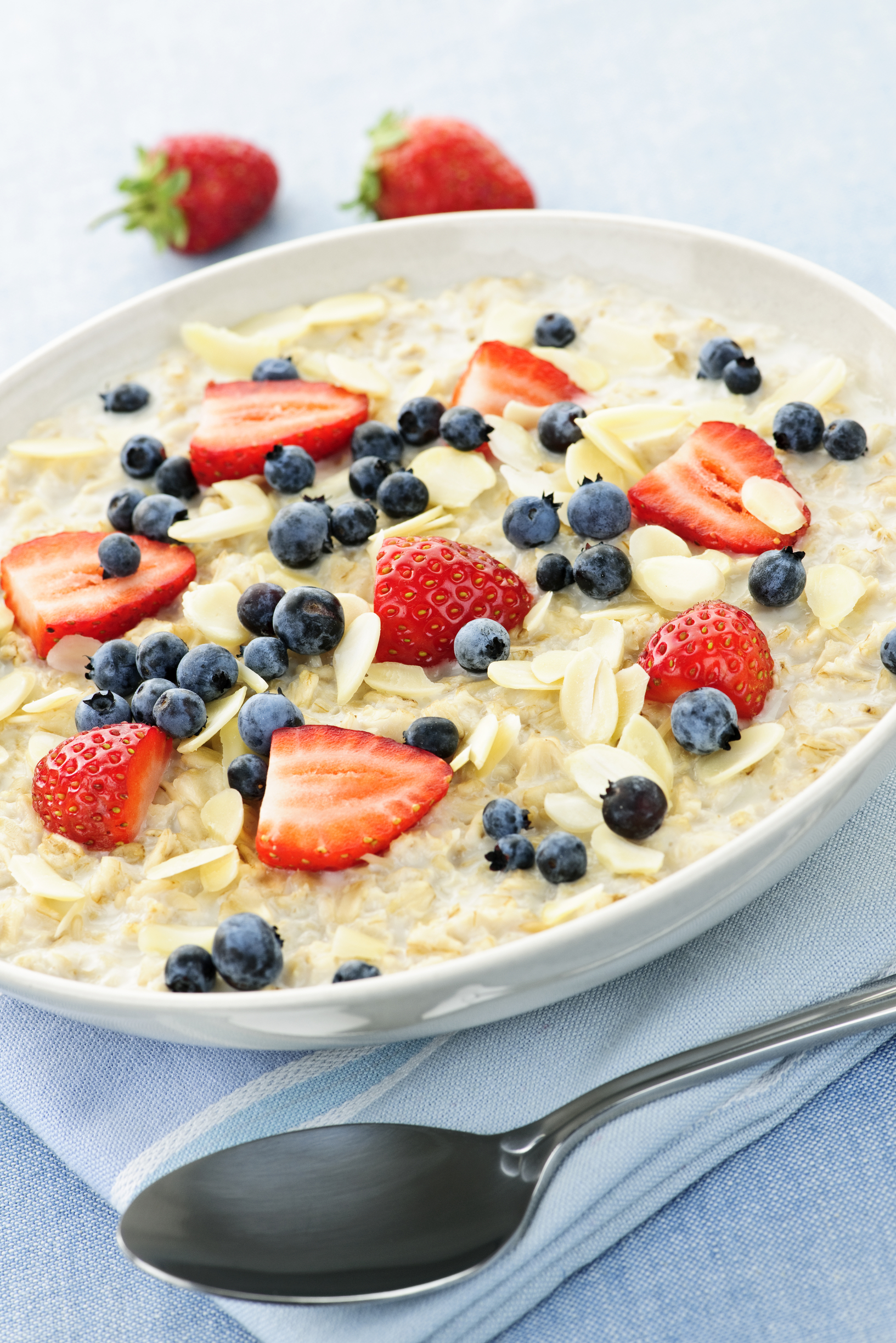 gluten-free oatmeal with fruit is a great solution for diabetics, celiacs and food allergic guests.