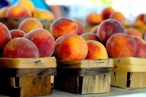 Peaches at the market