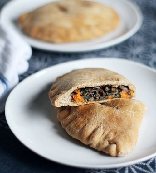 Spiced Lentil, Sweet Potato & Kale Whole Wheat Pockets from The Kitchn | vegan lunch ideas for meetings