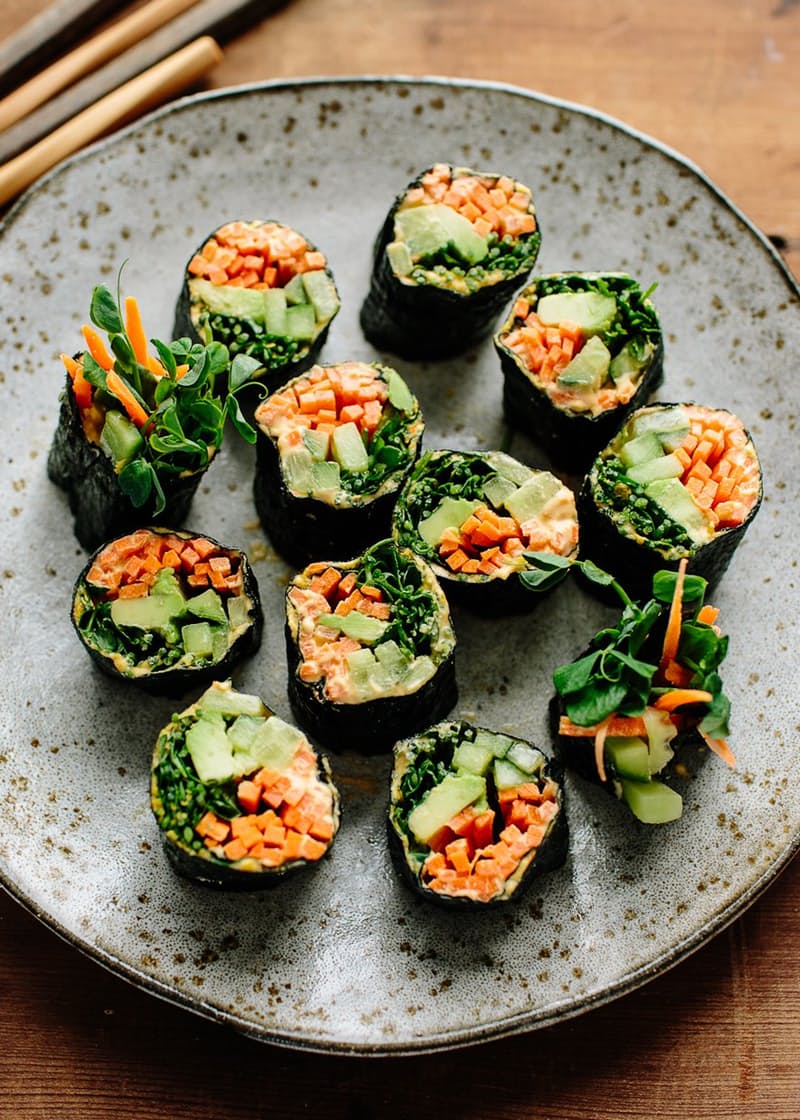 Veggie Nori Rolls for snack food month