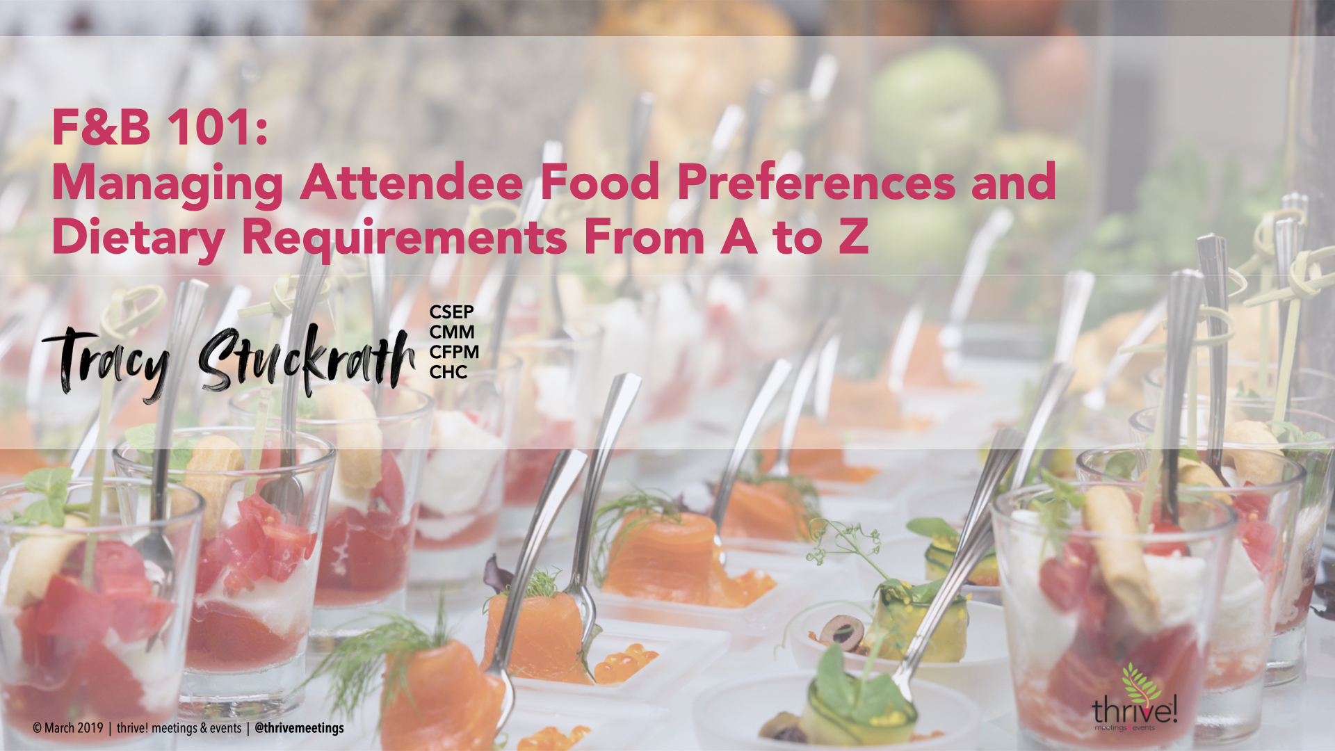 F&B 101: Managing Attendee Food Preferences and Dietary Requirements from A to Z