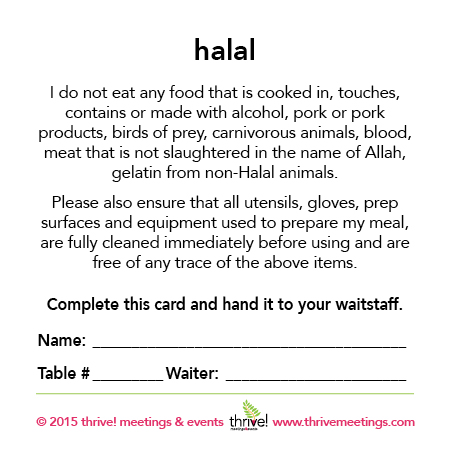 Halal Meal Cards