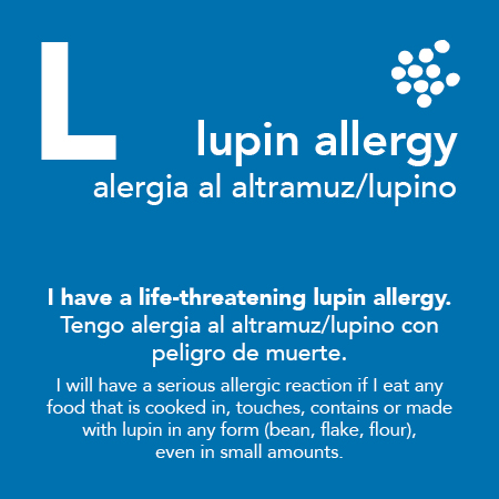 Lupin Allergy Meal Tickets