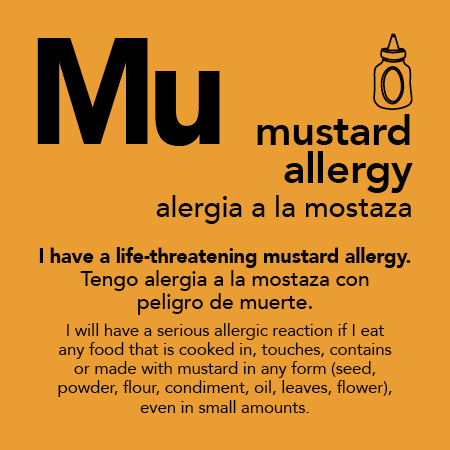 Mustard Allergy Meal Tickets