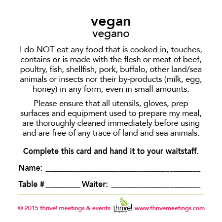 Vegan Meal Tickets