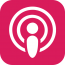 Apple podcast logo on rounded square background