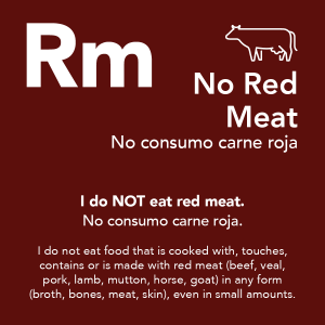No Red Meat Meal Cards